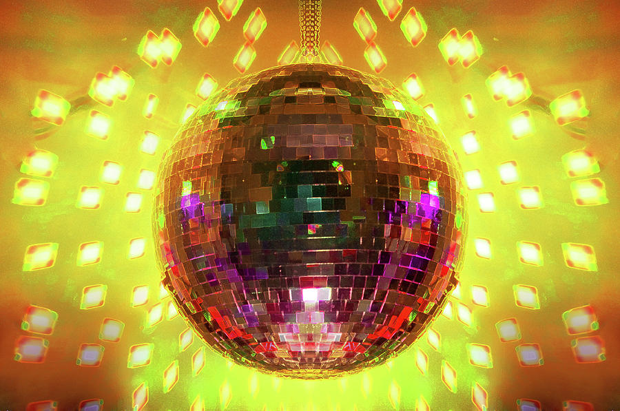 Disco Ball Yellow #1 Photograph by Andee Design