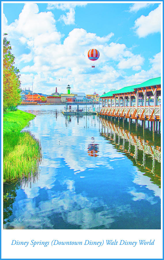 Disney Springs Boat Dock and Balloon Ride #1 Photograph by A Macarthur Gurmankin
