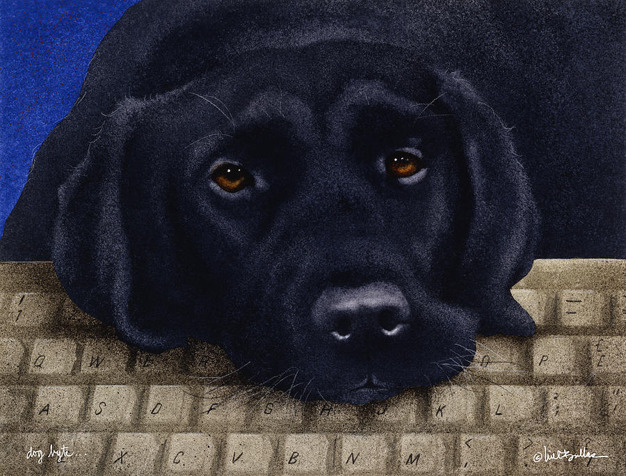 Will Bullas Painting - Dog Byte... by Will Bullas