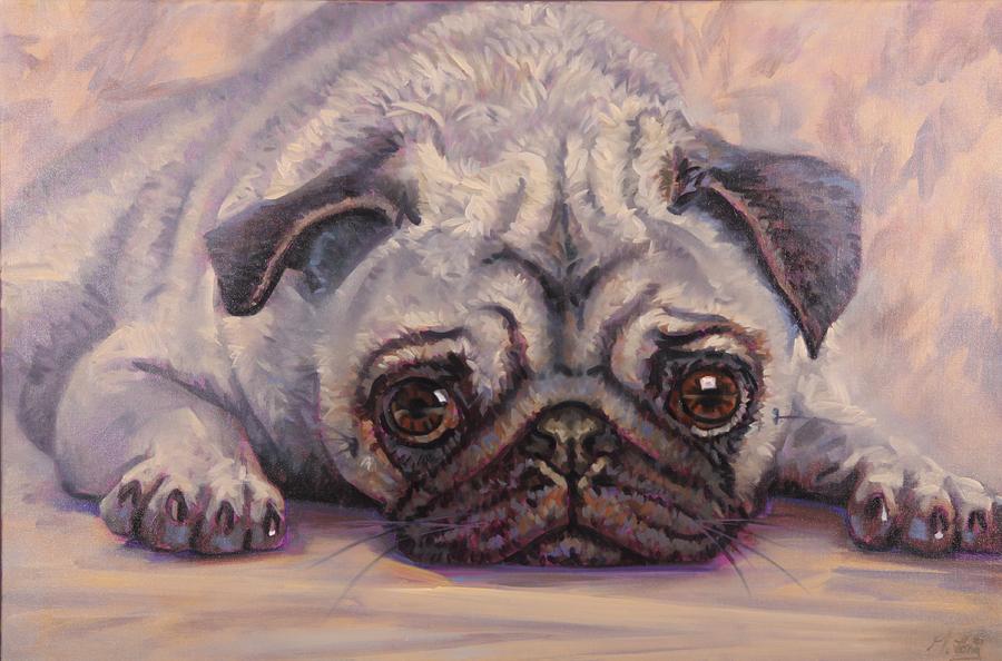 Pug Painting by Gary M Long