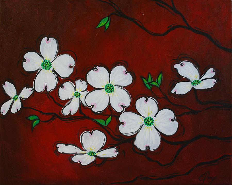 Dogwood Blossoms #1 Painting by Emily Page