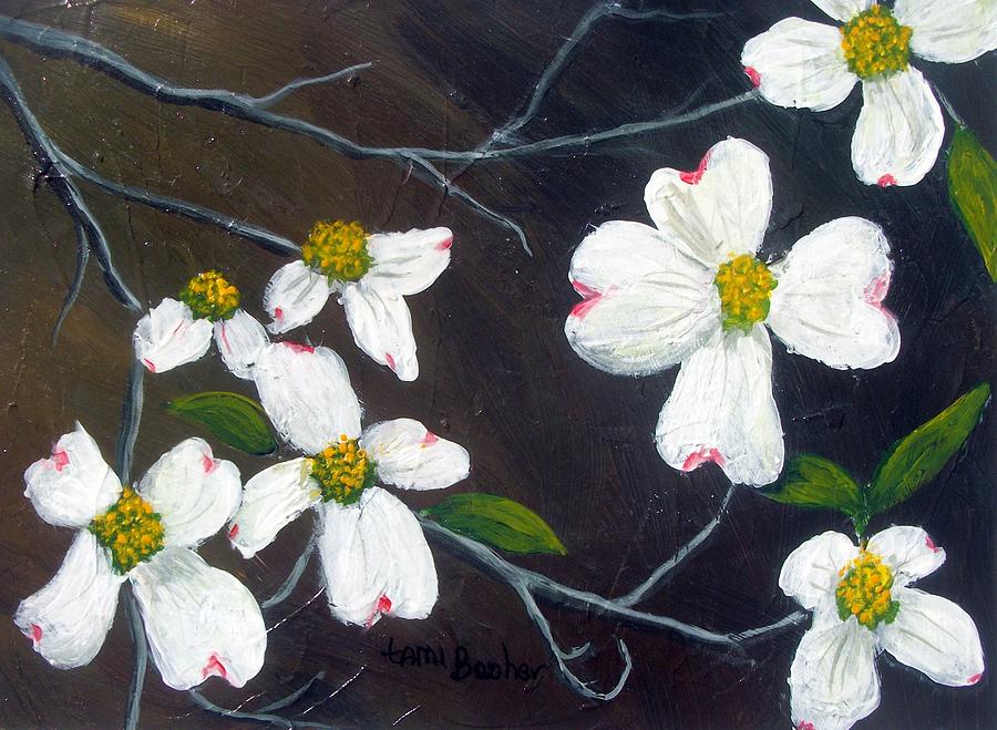 Nature Painting - Dogwoods #1 by Tami Booher