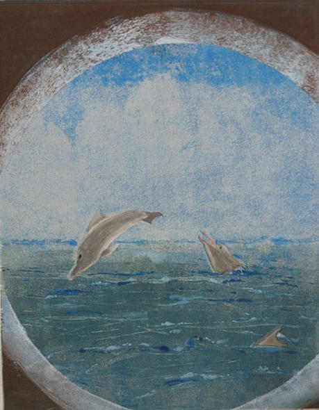 Dolphin Painting - Dolphin Frolic #1 by Libby  Cagle