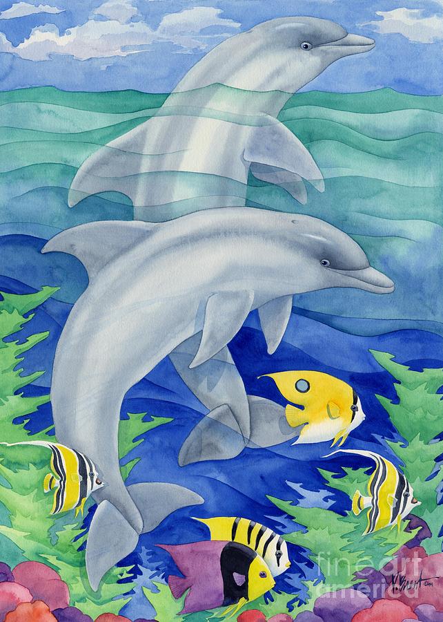 Fish Painting - Dolphin Reef #1 by Paul Brent