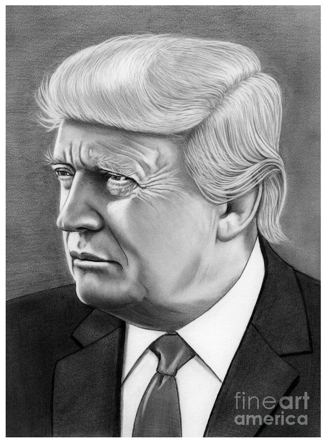 President Donald Trump Drawing by Murphy Elliott