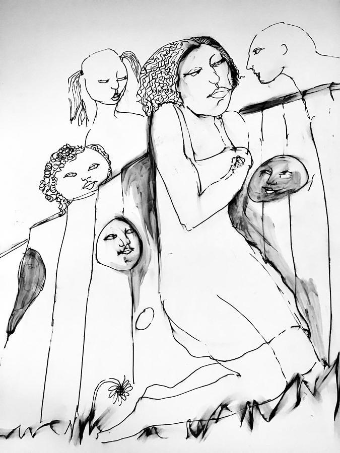 Nio Drawing - Donde estan los Ninos? 2 #1 by Rosalinde Reece