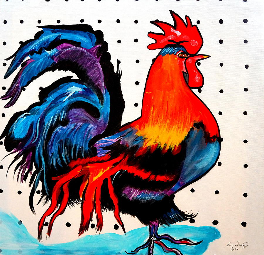 Doodle Do Rooster Painting by Nora Shepley