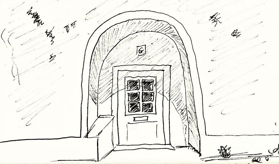 Door in Elvas #3 Drawing by Chani Demuijlder
