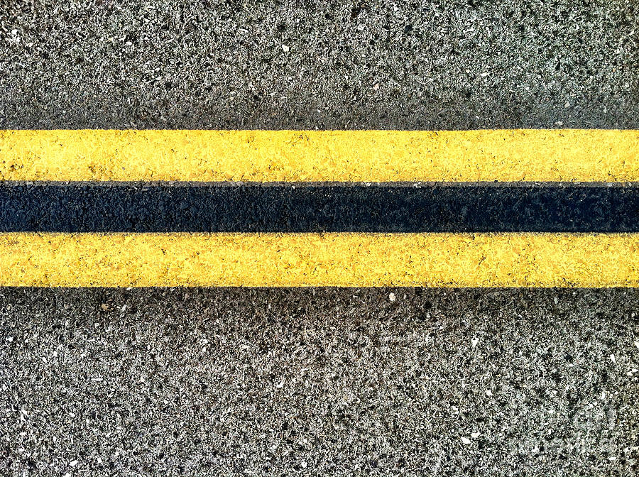 Double Yellow Road Lines #1 Photograph by Bryan Mullennix