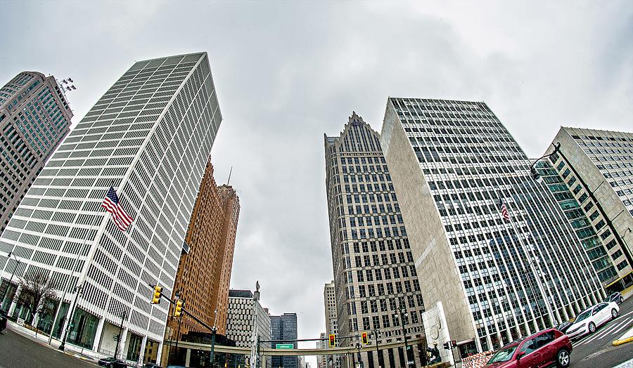 Downtown Detroit Michigan City Skyline #1 Photograph by Alex Grichenko