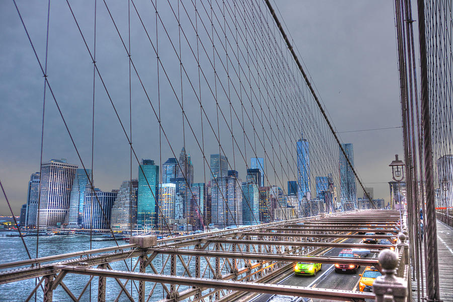 Brooklyn Bridge Photograph - Downtown Manhattan from the Brooklyn Bridge #1 by Randy Aveille