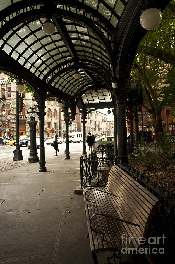 Downtown Seattle Pioneer Square with Pergola #2 Photograph by Jim Corwin