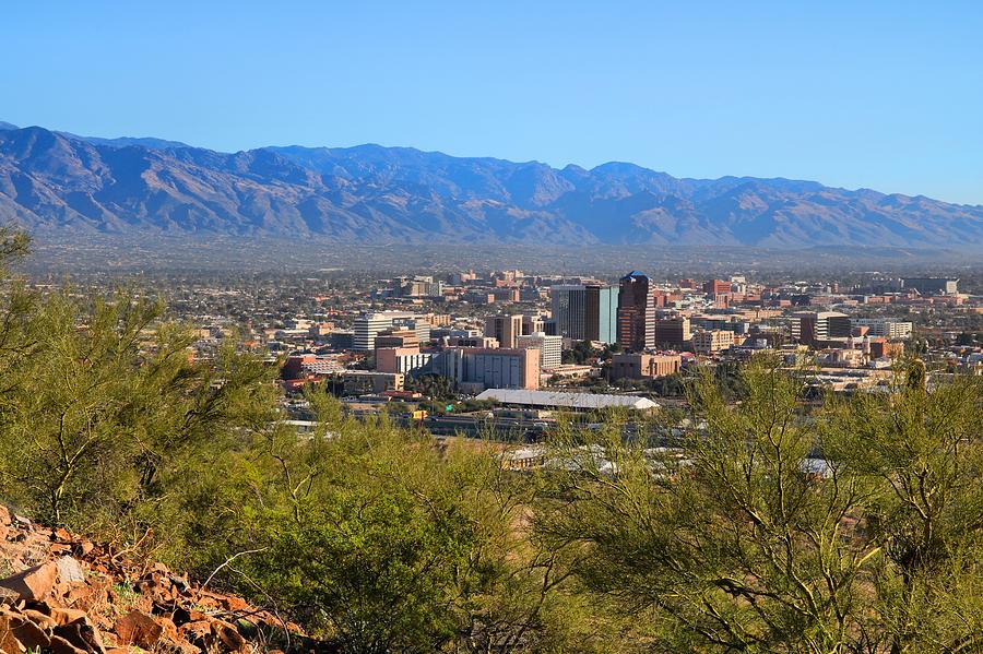 Downtown Tucson From A Mountain Photograph by Kathryn Meyer - Fine Art ...