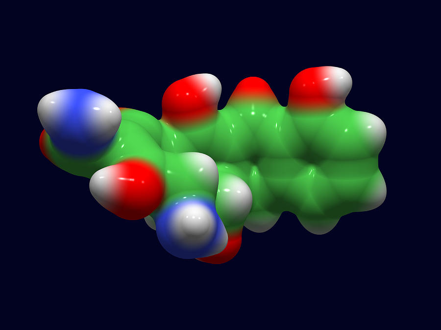 Doxycycline Photograph - Doxycycline Antibiotic Molecule #1 by Dr Tim Evans