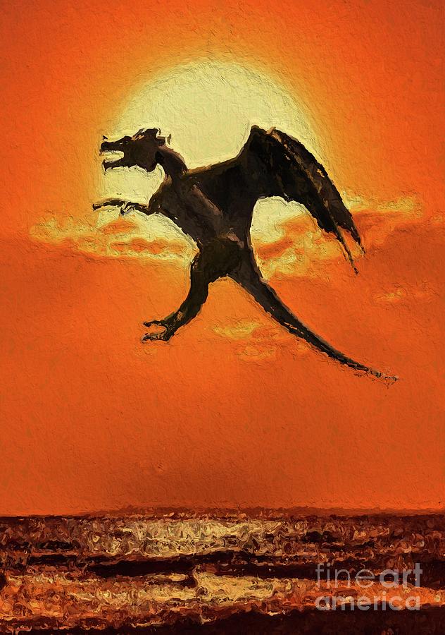 Dragon In Flight Digital Art
