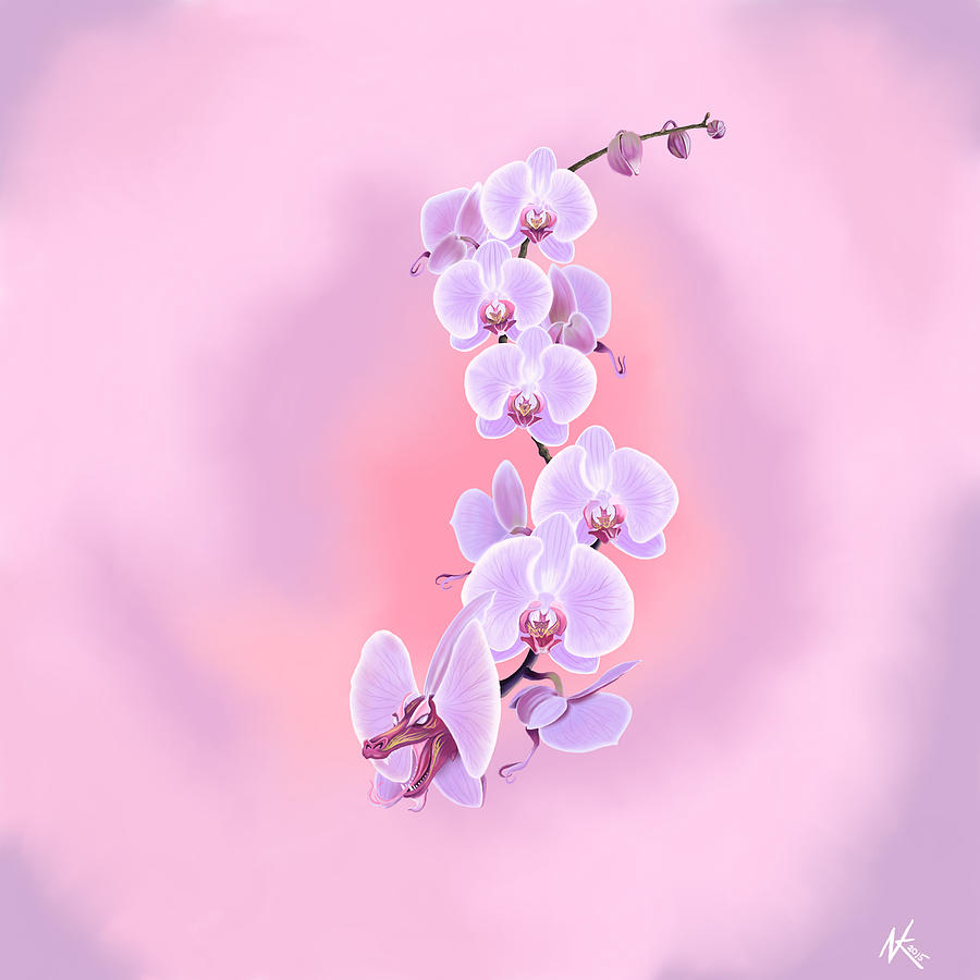 Dragon Orchid Digital Art by Norman Klein