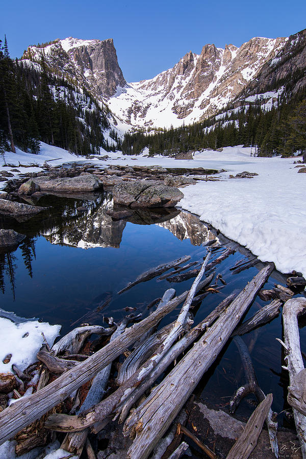 Dream Lake Winter - Vertical #1 Photograph by Aaron Spong