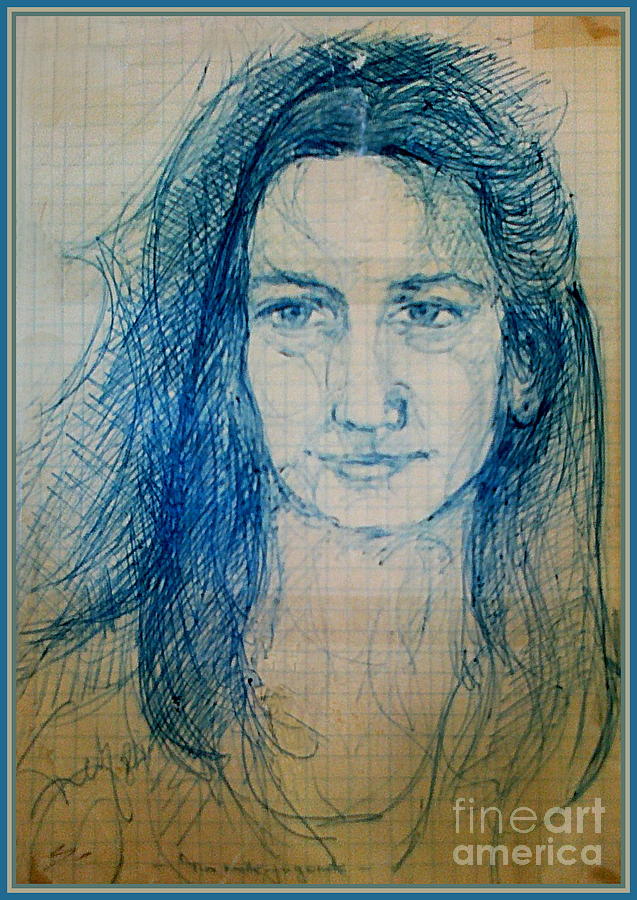 Portrait Drawing - Dreamer 2 #1 by Freddy Kirsheh