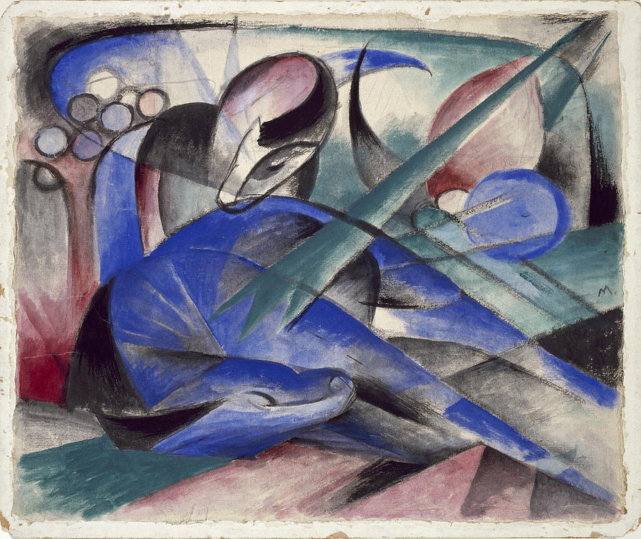 Dreaming Horse Drawing by Franz Marc