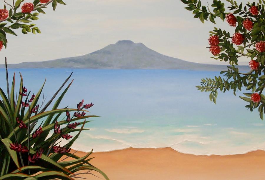 Dreaming of Rangitoto #1 Painting by Anne Gardner