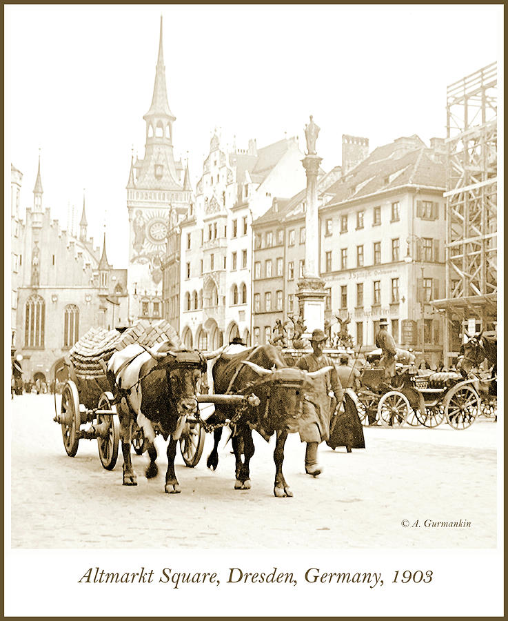 Dresden, Altmarkt Square, Germany, 1903 #1 Photograph by A Macarthur Gurmankin