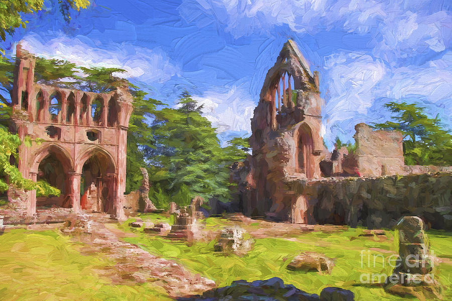 Dryburgh abbey painterly Photograph by Patricia Hofmeester