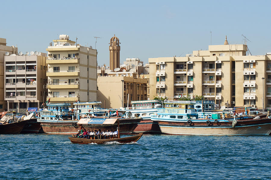 Dubai Creek and abra boats #1 Photograph by Jouko Lehto