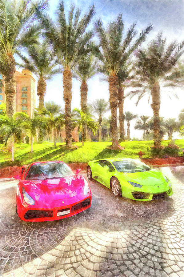 Dubai Super Cars Art #1 Photograph by David Pyatt