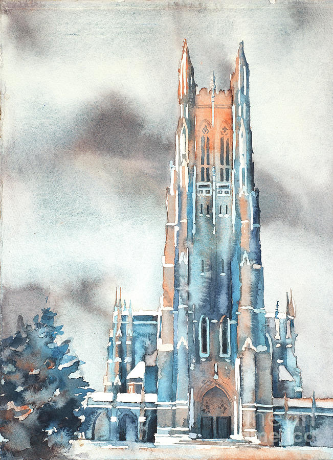 Durham Painting - Duke University Chapel #2 by Ryan Fox