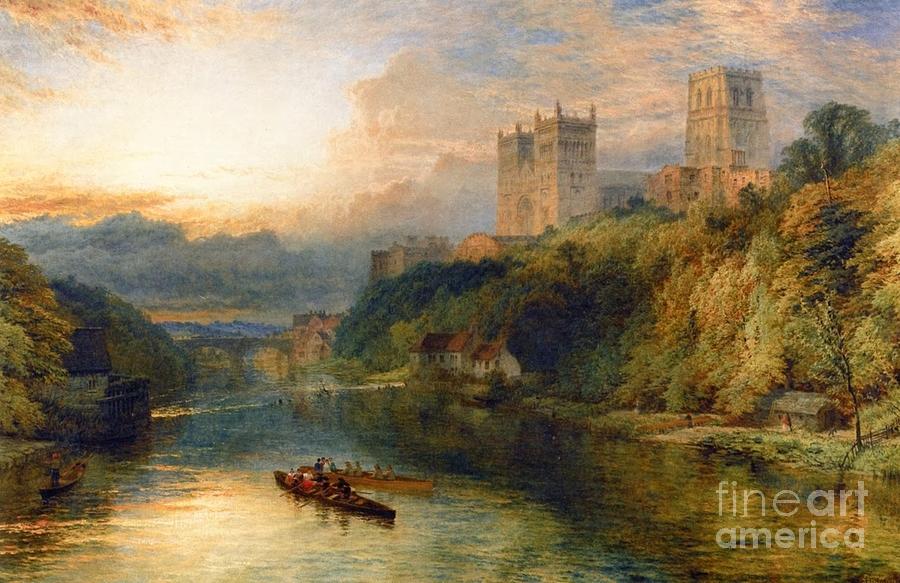 Durham Cathedral from the River  #1 Painting by MotionAge Designs