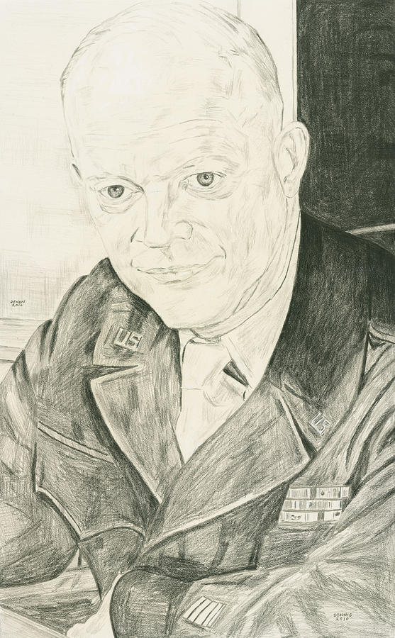 Dwight D. Eisenhower Drawing by Dennis Larson Fine Art America