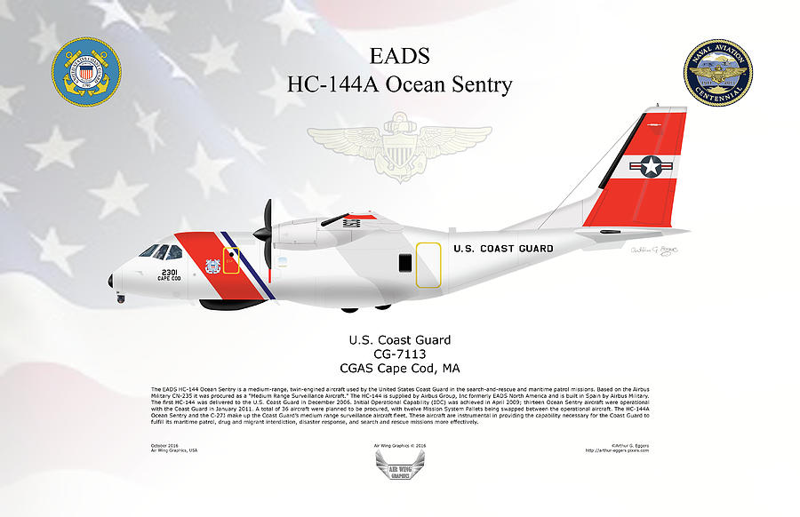 EADS HC-144A Ocean Sentry #2 Digital Art by Arthur Eggers