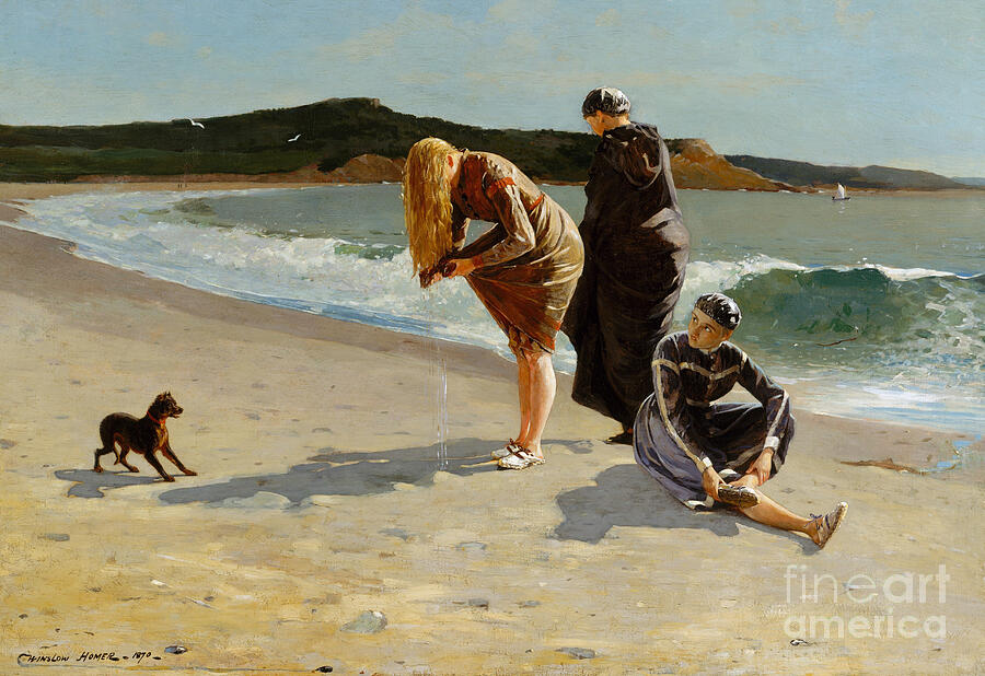 Winslow Homer Painting - Eagle Head, Manchester, Massachusetts  High Tide by Winslow Homer