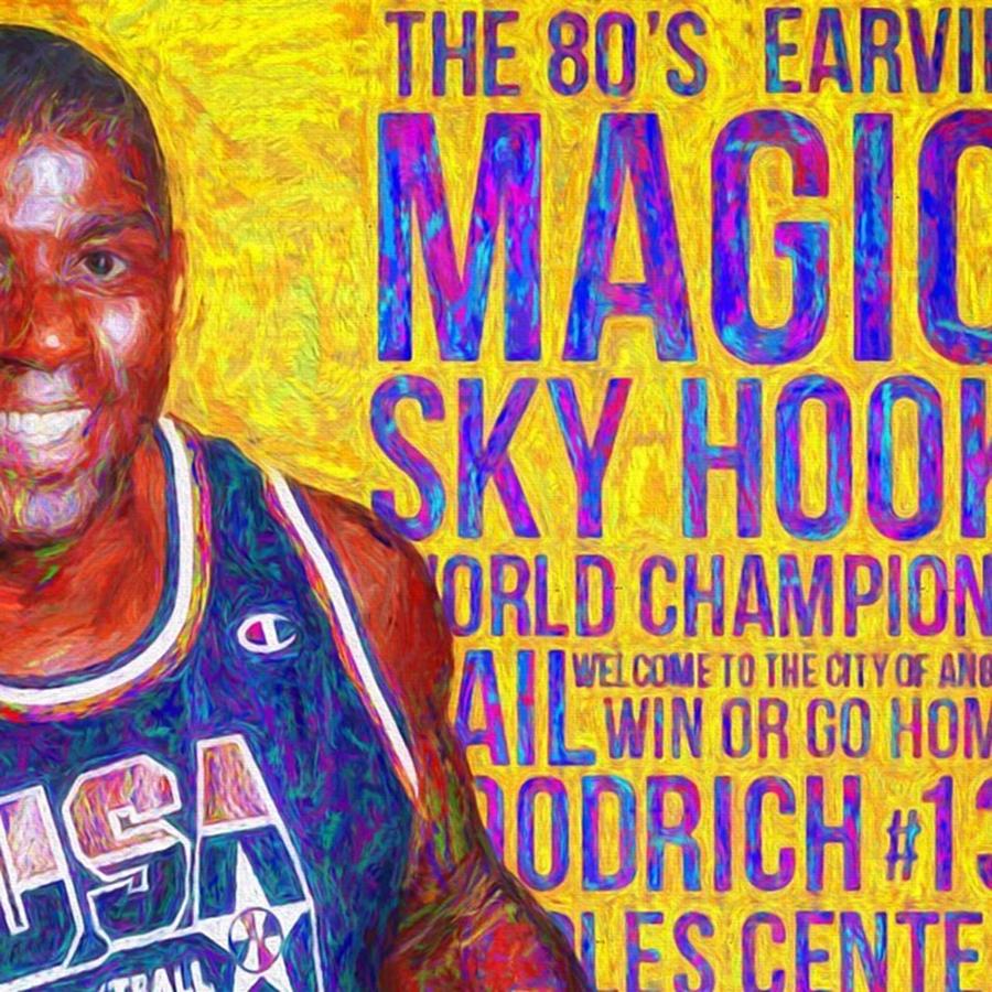 Champs Photograph - Ear In Magic Johnson Showtime No Look #1 by David Haskett II
