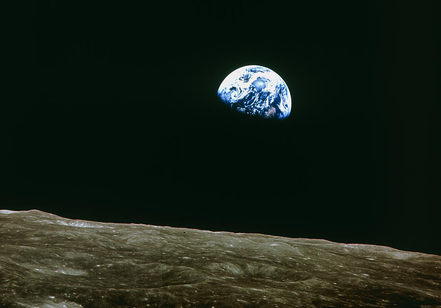 Earthrise Over Moon, Apollo 8 Photograph by Nasa