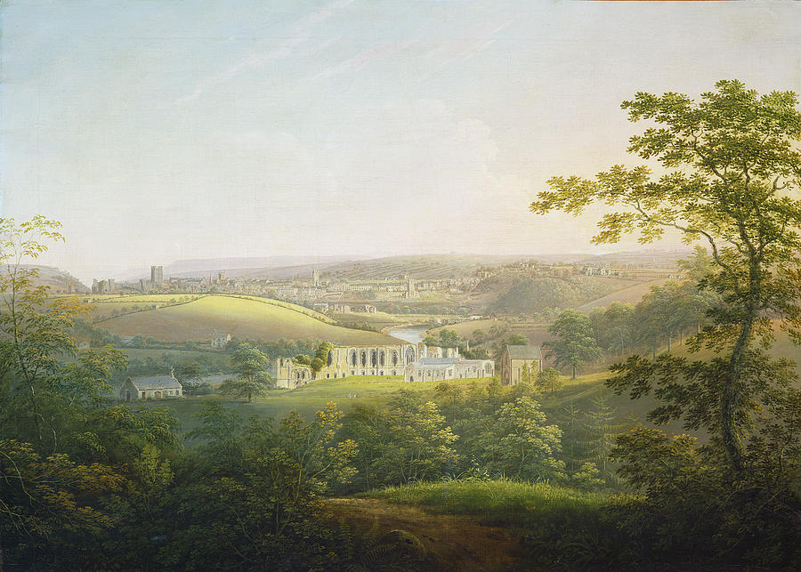 Easby Abbey, Near Richmond #1 Painting by George Cuitt The Younger