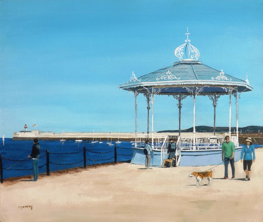 Dog Painting - East Pier Bandstand #2 by Tony Gunning