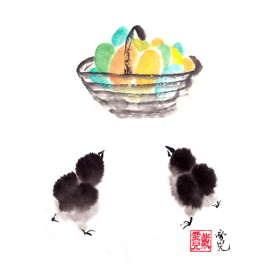 Easter Chicks #1 Painting by Oiyee At Oystudio