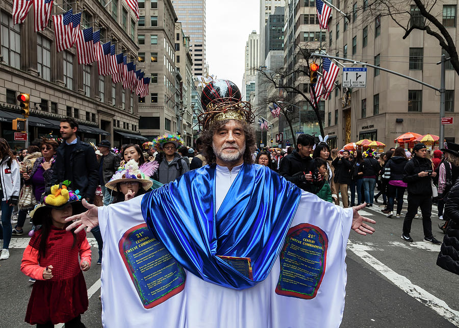 Easter Parade NYC 4_1_2018 NYC Protester for Human Rights #1 Photograph by Robert Ullmann