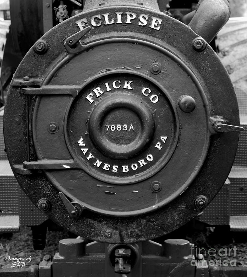 Eclipse Steam Engine In Black And White Photograph