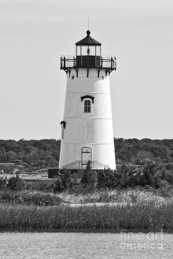 Edgartown Lighthouse Black and White #1 Photograph by Carol Groenen