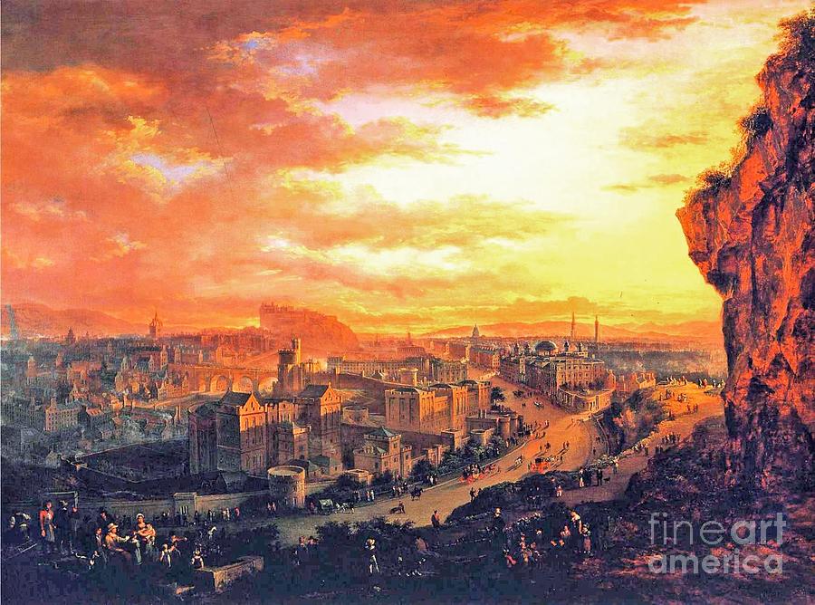 Edinburgh from Calton Hill #1 Painting by Celestial Images