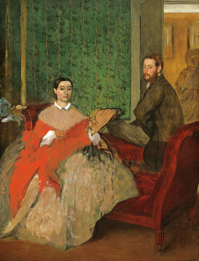 Edmondo and Therese Morbilli #1 Painting by Edgar Degas