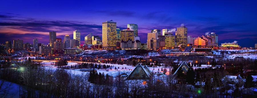 Winter Photograph - Edmonton Winter Skyline #1 by Corey Hochachka