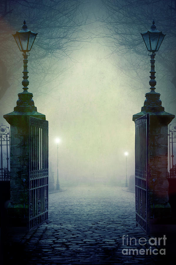 Eerie Gateway At Night In Fog #1 Photograph by Lee Avison