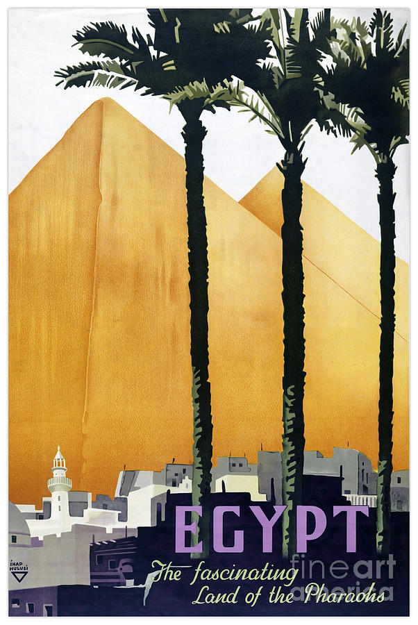 Vintage Painting - Egypt vintage travel poster Restored #1 by Vintage Treasure