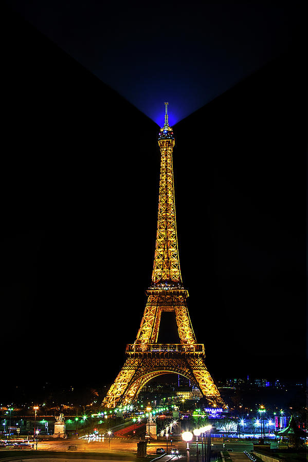Eiffel Tower At Night Photograph