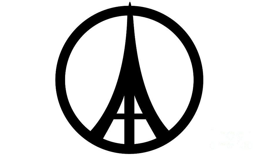 Eiffel Tower Peace Symbols #1 Digital Art by Benny Marty