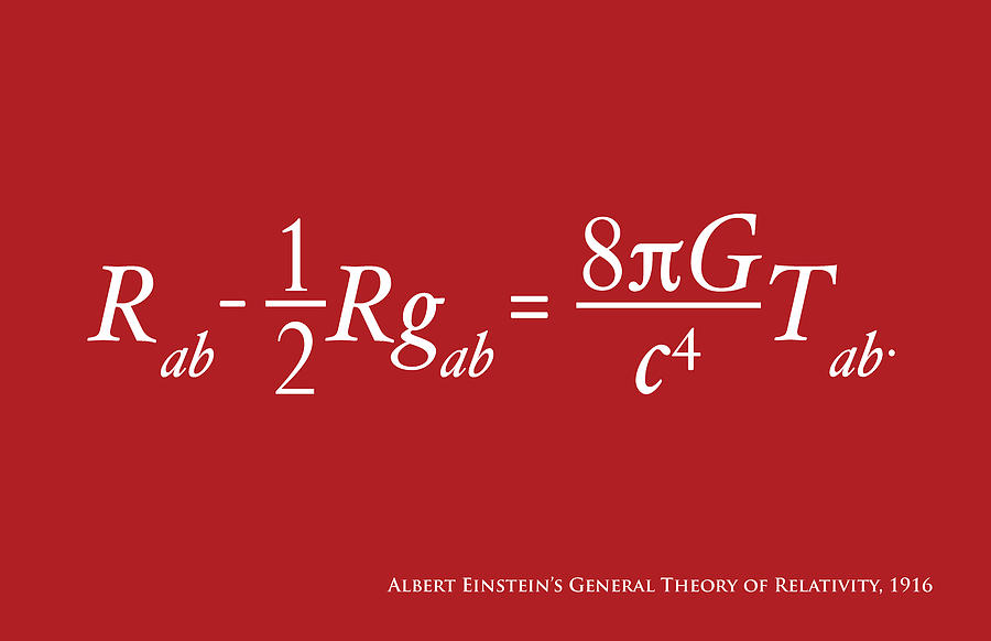 Albert Einstein Digital Art - Einstein Theory of Relativity #1 by Michael Tompsett