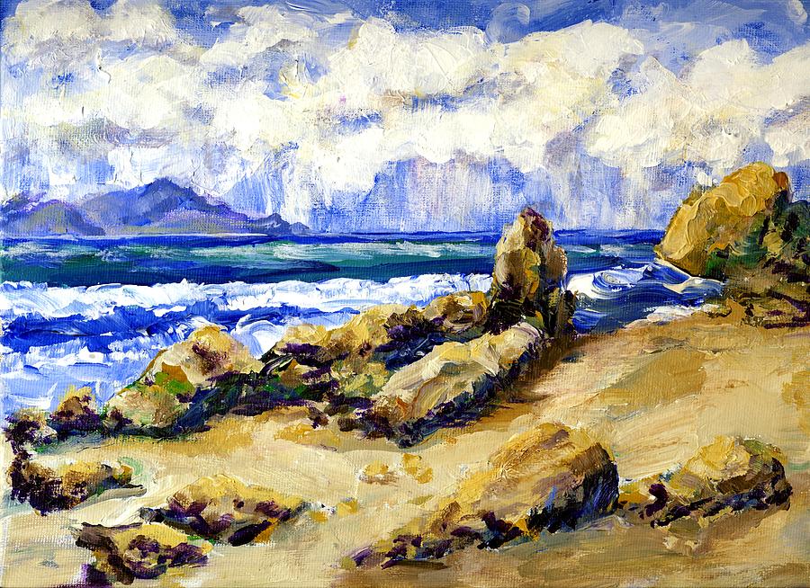 El Pescador Beach Storm Coming In #1 Painting by Randy Sprout